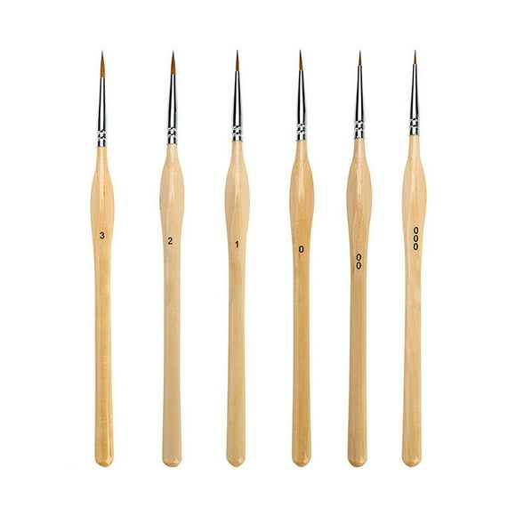TopLLC 6 Pcs Miniature Paint Brushes Set, Triangular Grip Handles Micro Detail Paint Brush with Ultra Fine Tip, Professional Fine Detailing & Art Painting Brush for Acrylic Watercolor Oil Model
