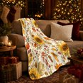 thumbnail image 3 of Sunflower Field Autumn Leaves Botanical, Cozy Botanical Garden Scene, Warm Flannel Blanket for Sunroom and Reading Nook, Garden Lovers Thanksgiving Gift, Botanical Home Decor, 3 of 9