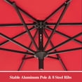 thumbnail image 5 of Ulax furniture 11 Ft Outdoor Tiltable Round Market Sunbrella Umbrella with Aluminum Pole and Crank, Jockey Red (Stand Not Included), 5 of 5