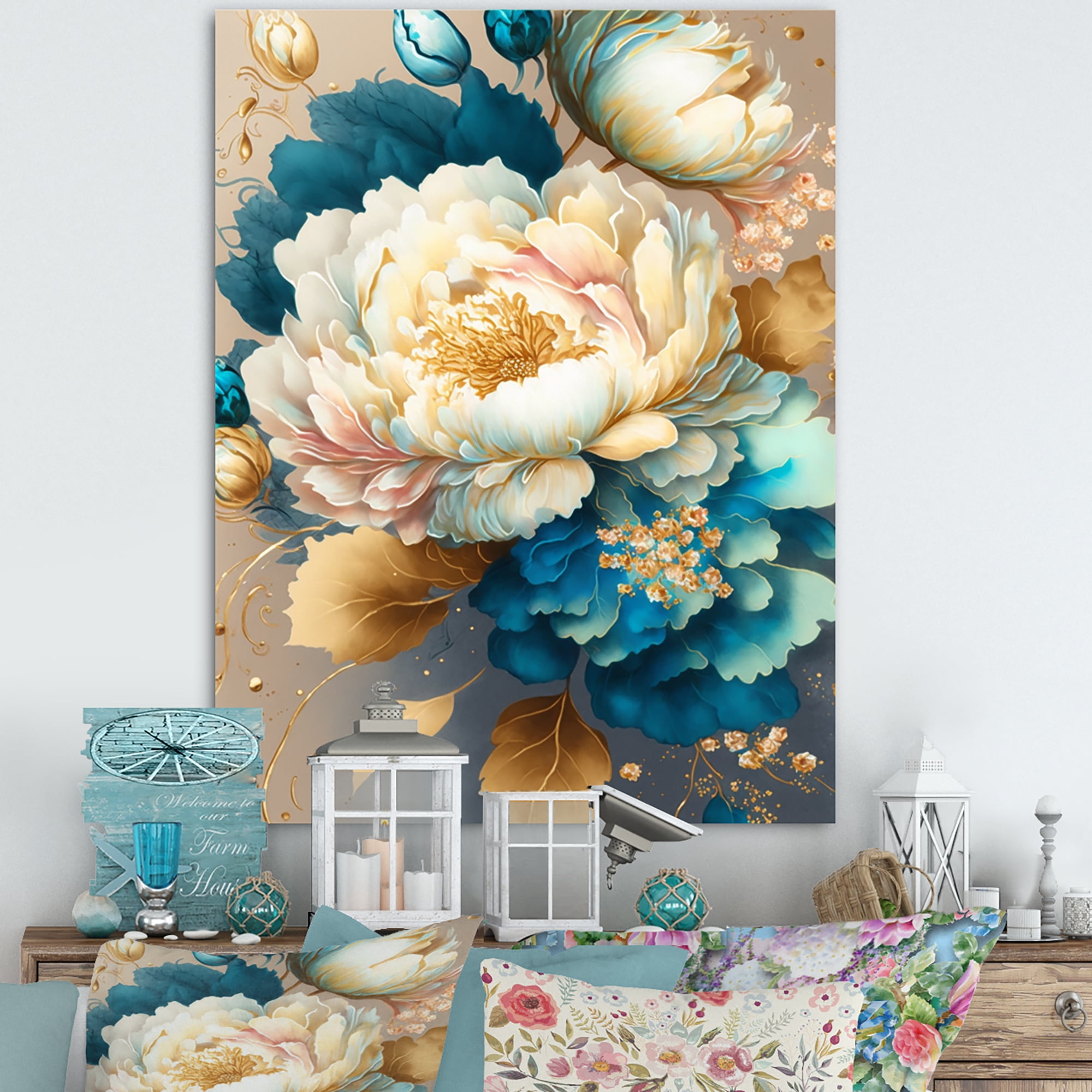 Designart Vibrant Floral Bunch II Canvas Wall Art
