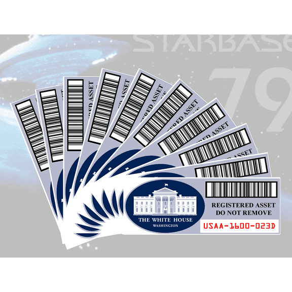 Asset Tags - Property of the White House - Set of 10
