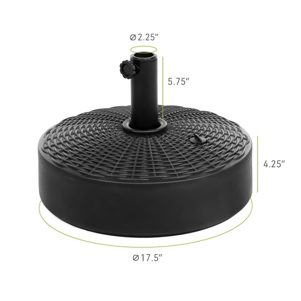 Greemotion Fab 17.75" Black Plastic Fillable Free Standing Umbrella Base