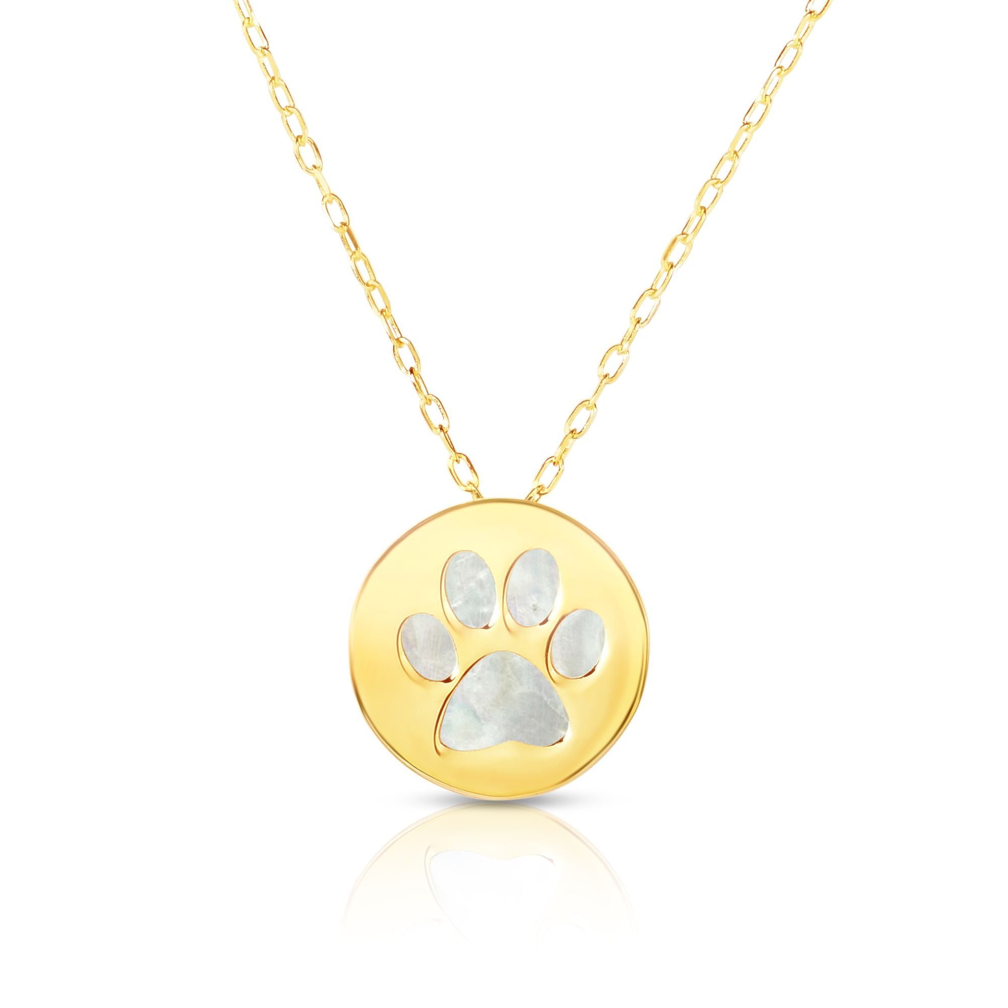 dog paw pendant gold