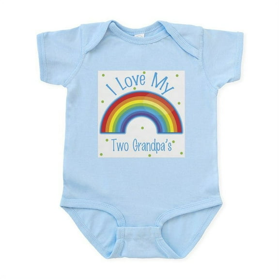 CafePress - I Love My Two Grandpas Infant Bodysuit - Baby Light Bodysuit, Size Newborn - 24 Months
