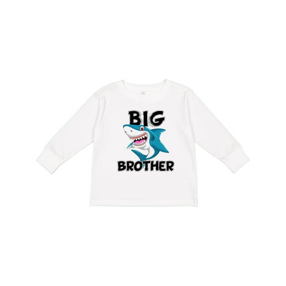 Inktastic Big Brother Shark Boys Long Sleeve Toddler T-Shirt