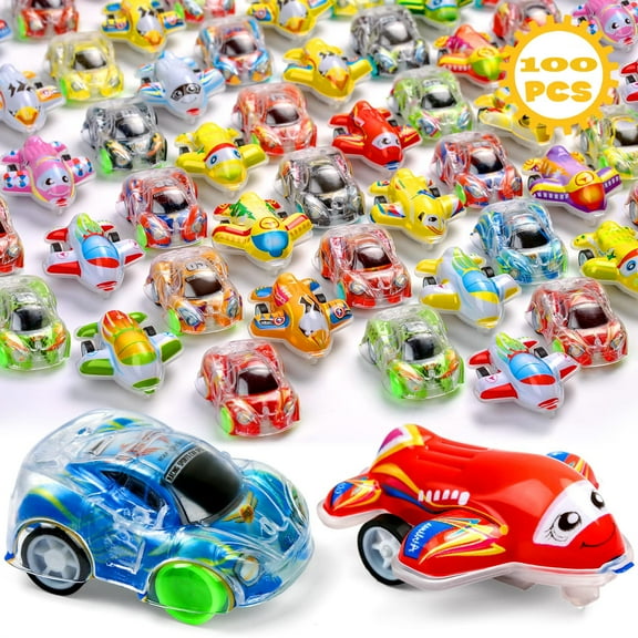100 Pieces Toy Cars Mini Pull Back Cars, Kids Party Favors, Small Racing Cars Carnival Prizes Classroom Rewards, Pinata Christmas Gift Bag Fillers Birthday Toys for Boys Girls