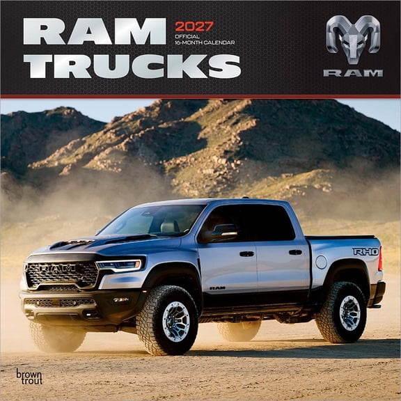 RAM Trucks Official 2027 12 X 24 Inch (Hanging) Monthly Square Wall Calendar Foil Stamped Cover Plastic-Free, (Paperback)