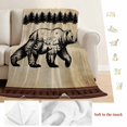 thumbnail image 5 of Brown Black Bear Blanket Soft Cozy Warm Throw Blanket for Couch, Plush Fuzzy Flannel Fleece Blankets for Sofa, Farmhouse Cabin Forest Vintage Bed Blankets Lightweight Gifts for Women, 50"x80", 5 of 9