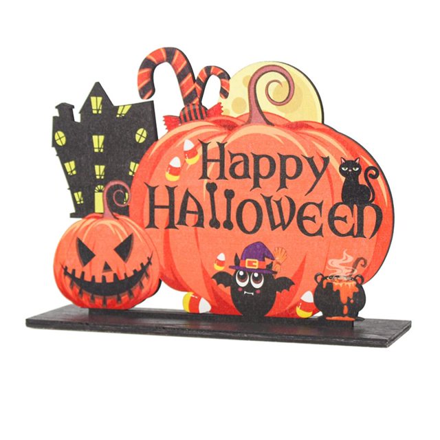 Madera De Halloween Decoración De Calabaza Accesorios De Fiesta De Halloween Para El Hogar Moyic HA043630-01