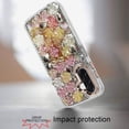 thumbnail image 3 of XPM for Samsung Galaxy A17 5G Phone Case, Muti-Color Floral Fashion Bling Crystal 3D Full Diamonds Stones Sparkle Rhinestone Glitter Hybrid Cover for Galaxy A17 (Orange), 3 of 6