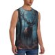 thumbnail image 2 of Fotbe Mystical Forest Elk Men's Camiseta sin Mangas Estampada para Hombres, Playera Casual para Gimnasio, Entrenamiento, Playa-Large, 2 of 7