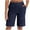 Navy, variant on Ltctricy Women's Bermuda Shorts Comfy Elastic High Waisted Knee Length Sweatshorts Athletic Lounge Shorts with Pockets