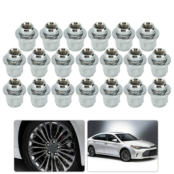 Hilitand Car Rims Nuts Silver Steel Car Wheel Rims Tires Nuts Fit For