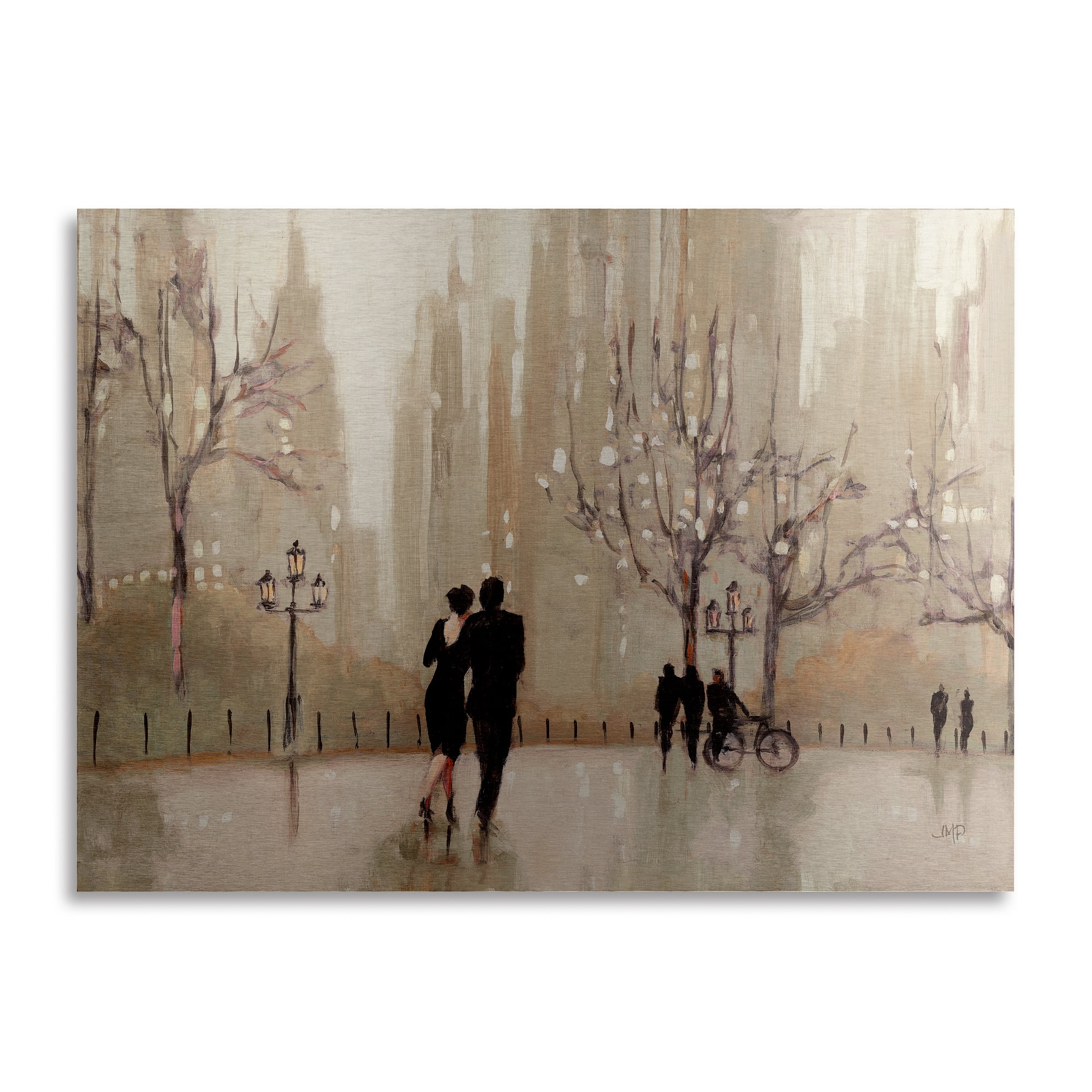 Trademark Fine Art "An Evening Out Neutral" Brushed Aluminum Wall Art Art by Julia Purinton 16" x 22"
