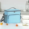 thumbnail image 2 of DefiDgd Insulated Foil Tote Bag Thickened Lunch Pouch,Lightweight Handheld Portable Food Storage for Workers Office Home Suppies(Light Blue), 2 of 6