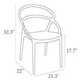 thumbnail image 5 of 32.25" White Outdoor Patio Round Dining Chair, 5 of 7