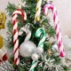 thumbnail image 5 of Wosthever Bastón de plástico, adorno para árbol de Navidad, decoración, novedad, conjunto de bastón de plástico, decoración navideña, Kits de decoración para fiestas verde, 5 of 6