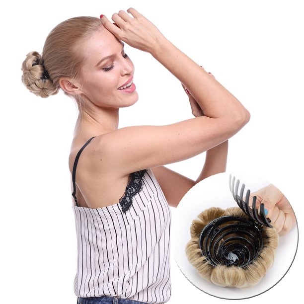 Snoilite Elegant Chignon Clip in Hair Bun Extension Donut Claw Jaw Updo Synthetic Combs