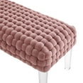thumbnail image 4 of Ottoman Accent Chair , Pink, Velvet, Modern Contemporary, Mid Century Living Hotel Lounge Cafe Lobby, 4 of 7