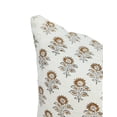 thumbnail image 5 of Fabdivine Off White Linen Hand Block Print Decorative Throw Pillow Cover , 26"X26", Yellow, 5 of 5