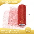 thumbnail image 5 of Moon & Star Tulle Rolls Fabric, 6" x 10 Yard Nylon Tulle Ribbon Mesh Shiny Tulle Fabric for DIY Tutu Skirt, Red, 5 of 6
