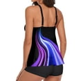 thumbnail image 4 of iTNHFP Maillots de Bain Femmes Plus Plus Two Dos à Bretelles Femmes Robe de Bain Ensemble Taille Maillots de Bain Imprimés Tankinis Ensembles, 4 of 6