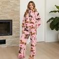 thumbnail image 4 of Xixirimido Dachshunds Hearts Gift Pink Print Women 2 Piece Outfits Plus Size Tracksuit Fall Fashion Airport Travel Lounge Set Long Sleeve Sweatshirts Wide Leg Pants Winter Sweatsuits, Medium, 4 of 7