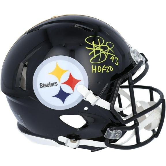 Troy Polamalu Pittsburgh Steelers Autographed Riddell Speed Authentic Helmet with "HOF" Inscription - Fanatics Authentic Certified