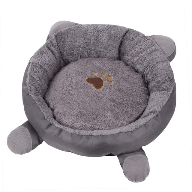 Perrera redonda Almohada para gatos extraíble y lavable Forma de donut Cesta pequeña Almohada suave para gatitos y gatos Diámetro gato Cesta para gatos Casa para gatos con cesta de almohada extraíble (gris) 50 cm ER