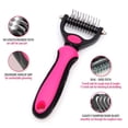 thumbnail image 6 of Pet Grooming Brush, Saoqi Small Double Sided Shedding and Dematting Undercoat Rake Comb for Dogs Cat and Dog Comb Brush Tool Extra Wide Pink, 6 of 8