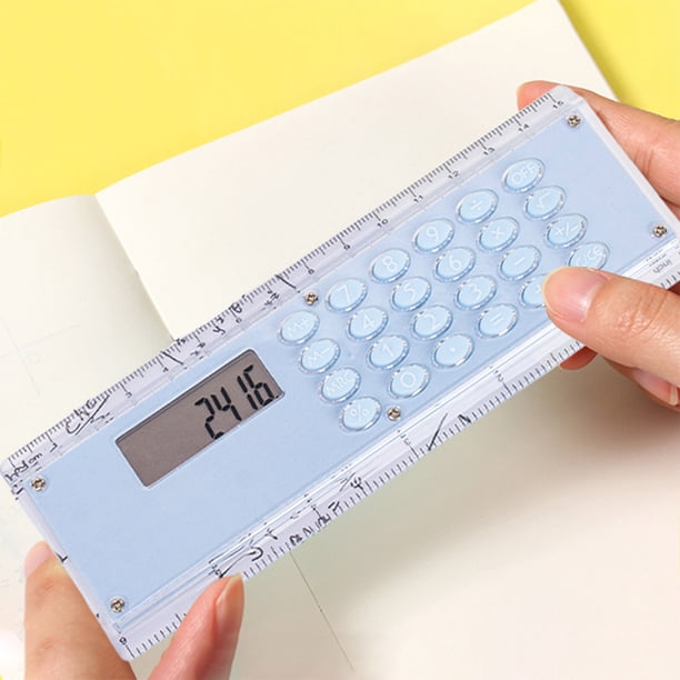 Regla calculadora de 6 pulgadas, herramienta básica de medición matemática, regla estándar para uso en oficina y hogar, diseño plegable y portátil, marco de metal, para dormitorio.