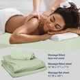 thumbnail image 2 of ForPro Premium Microfiber 3-Piece Massage Sheet Set, Sage, Ultra-Light, Stain and Wrinkle-Resistant, Includes Massage Flat Sheet, Massage Fitted Sheet, and Massage Face Rest Cover, 2 of 5