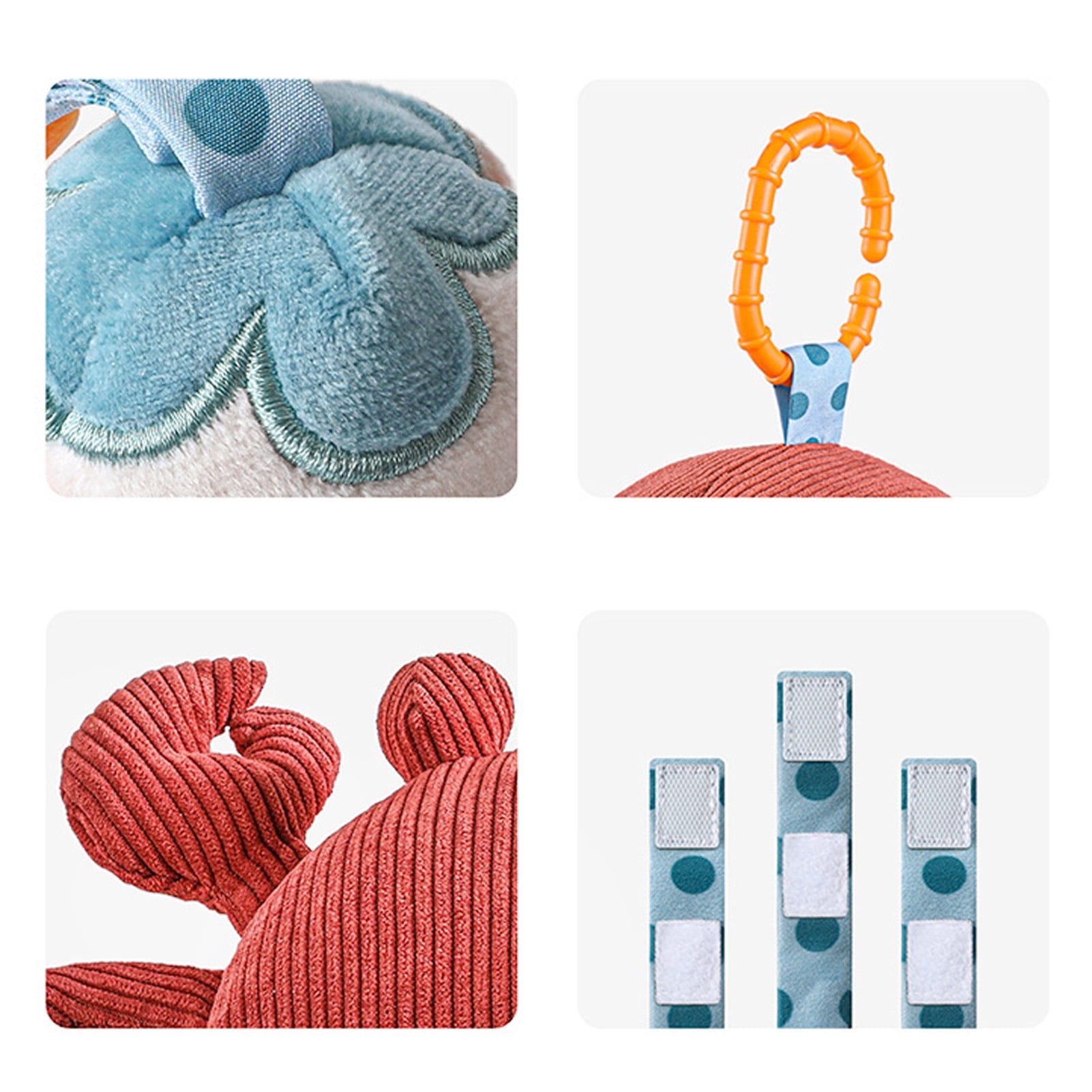 NestledNature Baby Baby Bed Mobile: Hanging Plush Crab Bell Toys For Newborns Infant Bed Decoration & Rattles