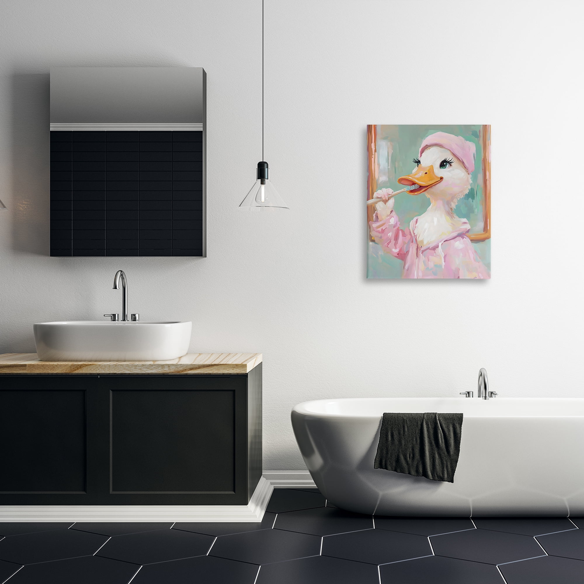 Stupell Industries Duck Brushing Teeth Canvas Wall Art, design by The Prints Vibe