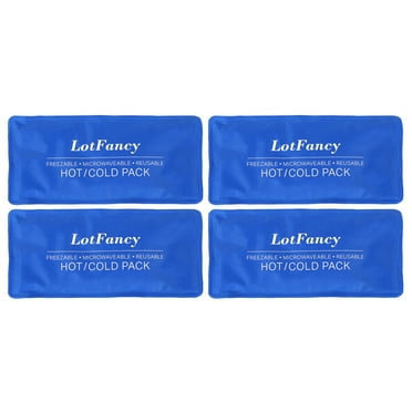 LotFancy  Ice Pack for Injuries, 4 Pcs Reusable Soft Hot Cold Gel Pack for First Aid, 10.5 x 5 Inches