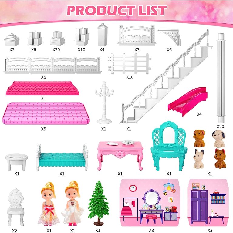 Children's Game House Princess Dream Castle Villa Toy Girl Doll House  Assembly Building House Toy Diy Halloween Christmas Gift Set - Temu  Philippines