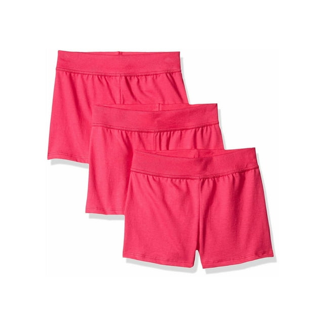 Hanes Short de Jersey pour Filles Lot de 3, TG, Amarante