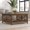 Knotty Oak, variant on STYLIVIA Square Coffee Table with Cutout Panels Wood Finish Knotty Oak, Ash Stone 35" W x 35" D x 17.1" H