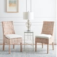 thumbnail image 2 of SAFAVIEH Suncoast Classic Rattan Solid Dining Parsons Chair, Natural/White Wash (Set of 2), 2 of 15