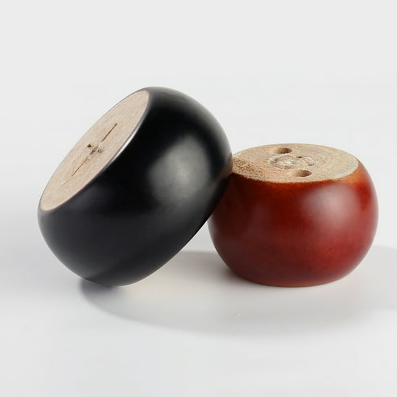 WINOMO 4 Pcs Round Bun Feet for Furniture Black Wood Strong Bearing Capacity for Bathroom Cabinets