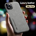thumbnail image 3 of Funda de cuero de lujo para iPhone 14, 13, 12, 11 Pro Max, Mini, XR, XS Max, 8, 7 Plus, SE 2020, 13Pro, soporte de placa de Metal, soporte de coche, 3 of 4