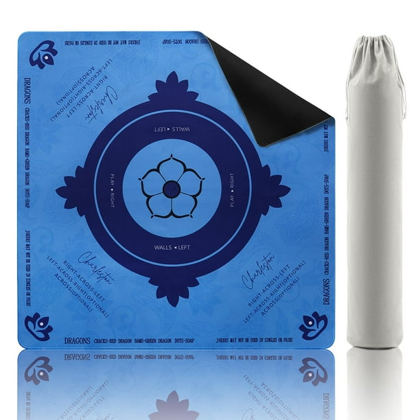 Alfombrilla Mahjong Mickcer, 82 x 82 cm, antideslizante, con reducción de ruido, color azul