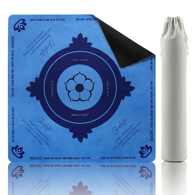Alfombrilla Mahjong Mickcer, 82 x 82 cm, antideslizante, con reducción de ruido, color azul