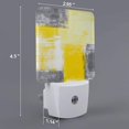 thumbnail image 4 of LED Plug-in Night Light Auto Dusk to Dawn Sensor Decor Abstract Art Paint Yellow and Grey Lamp for Bedroom,Bathroom,Kitchen,Hallway,Stairs,Hallway Canvas Texture, 4 of 5