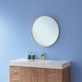 thumbnail image 4 of Vinnova 712028-MIR-BG 28 in. Emilia Round Bathroom & Vanity Framed Wall Mounted Mirror, Brushed Gold, 4 of 5