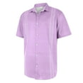 thumbnail image 4 of Uooqdmx Polo Shirts for Men Mens Dress Shirts Casual Fashion Solid Color Trendy Striped Loose Button Short Sleeved Shirt Mens Button Down Short Sleeve Shirt Purple XL, 4 of 8