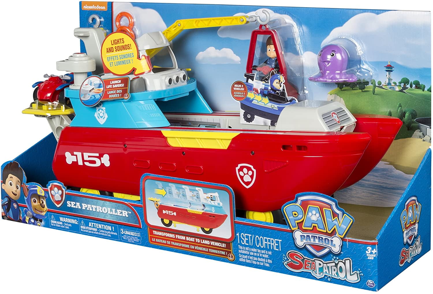 Paw Patrol Sea Patrol - Sea Patroller Transforming Vehicle with Lights & Sounds, Ages 3 & Up Paw Patrol Sea Patrol - Sea Patroller Transforming Vehicle with Lights & Sounds, Ages 3 & Up