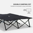 thumbnail image 4 of Outsunny 2 Person Folding Camping Cot for Adults,50" Extra Wide Outdoor Portable Sleeping Cot with Carry Bag,Elevated Camping Bed,Beach Hiking,Black,Black Steel, 4 of 10