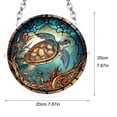 thumbnail image 4 of AZXY Stained Glass Style Sea Turtle Acrylic Puzzle Suncatcher, 7.87in Ocean Life Window Hanging Ornament, Indoor Home Decor, Thoughtful Gift for Animal Lovers, 4 of 6