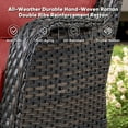 thumbnail image 2 of PARKWELL Outdoor Wicker Furniture,6-Piece Luxury Patio Rattan Conversation Set with Fire Pit Table,Weather-Resistant High Back Sofa Chairs and Swivel Glider for Garden,Brown Wicker Red Cushions, 2 of 7